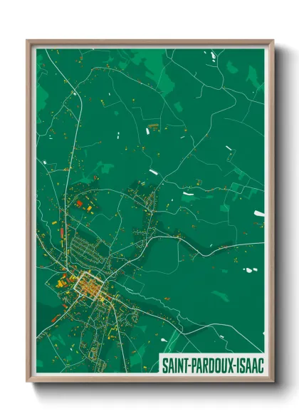 Une affiche de carte sur Saint-Pardoux-Isaac