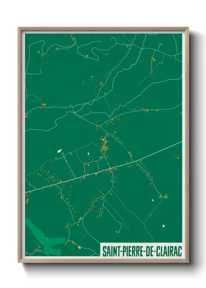Une affiche de carte sur Saint-Pierre-de-Clairac