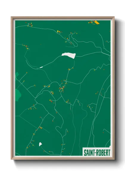 Une affiche de carte sur Saint-Robert