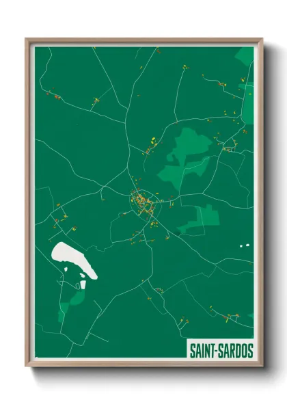 Une affiche de carte sur Saint-Sardos