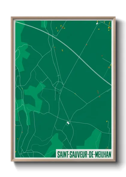 Une affiche de carte sur Saint-Sauveur-de-Meilhan