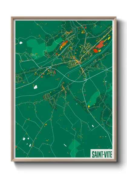 Une affiche de carte sur Saint-Vite