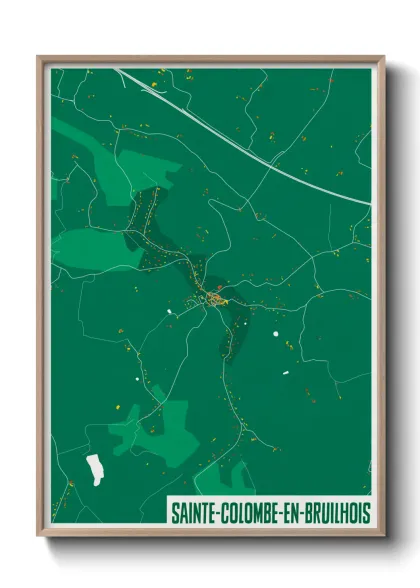 Une affiche de carte sur Sainte-Colombe-en-Bruilhois