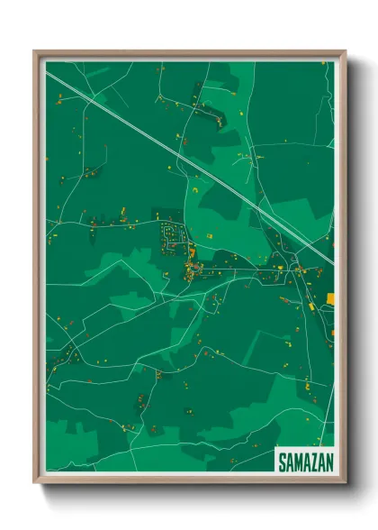 Une affiche de carte sur Samazan