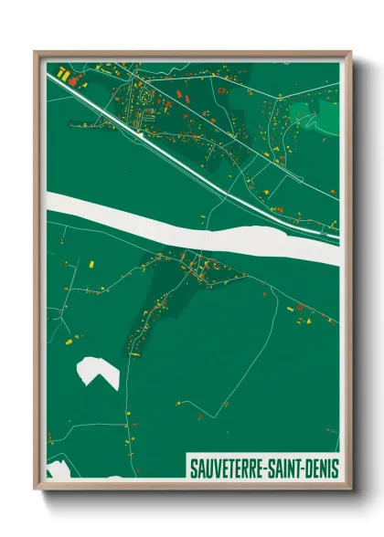 Une affiche de carte sur Sauveterre-Saint-Denis