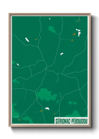 Une affiche de carte sur Sérignac-Péboudou