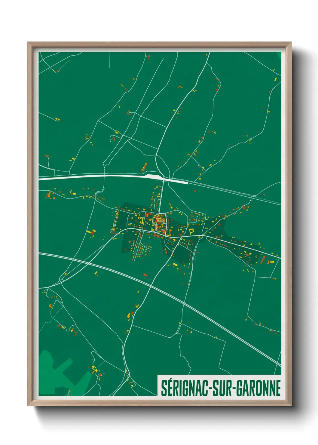 Un poster carte Sérignac-sur-Garonne