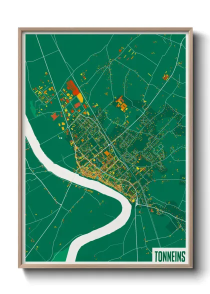 Une affiche de carte sur Tonneins
