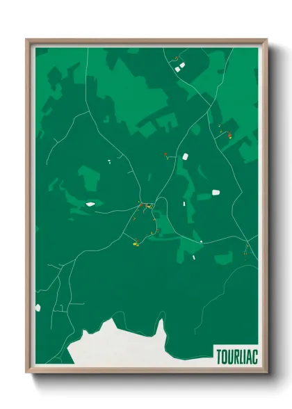 Une affiche de carte sur Tourliac