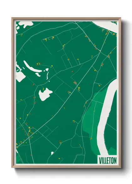 Une affiche de carte sur Villeton