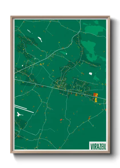 Une affiche de carte sur Virazeil