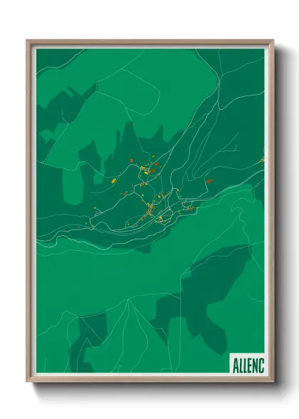 Une affiche de carte sur Allenc