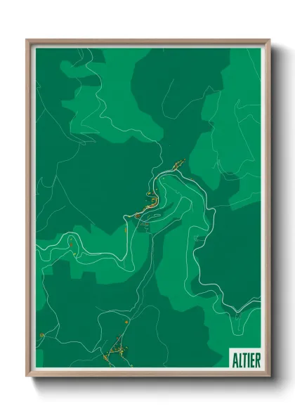 Une affiche de carte sur Altier