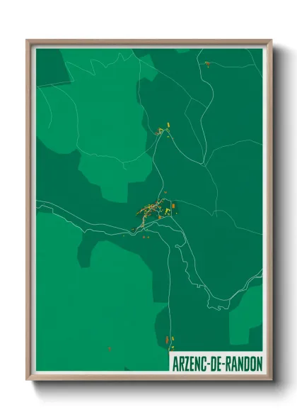 Une affiche de carte sur Arzenc-de-Randon