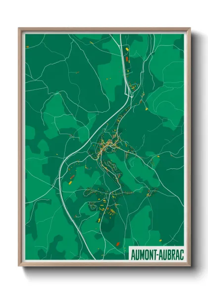 Une affiche de carte sur Aumont-Aubrac