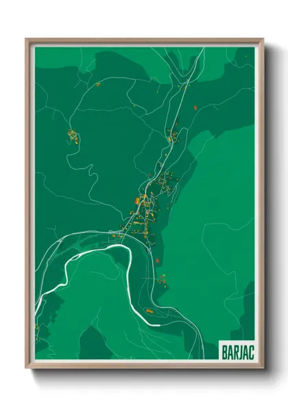 Une affiche de carte sur Barjac