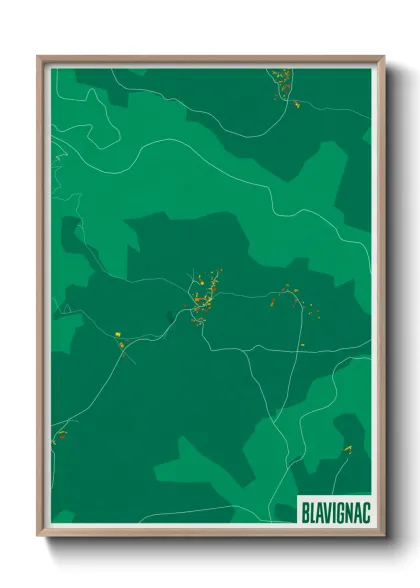 Une affiche de carte sur Blavignac