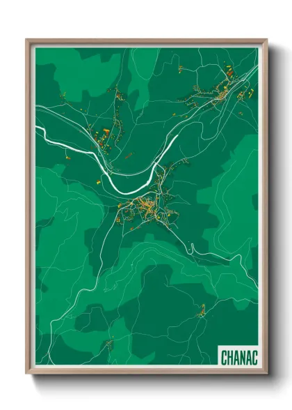 Une affiche de carte sur Chanac