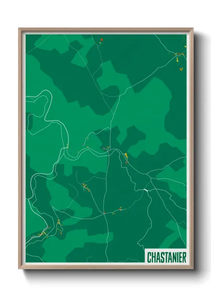 Une affiche de carte sur Chastanier