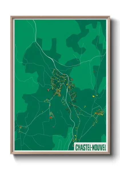 Une affiche de carte sur Chastel-Nouvel