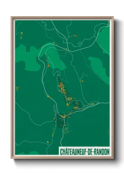 Une affiche de carte sur Châteauneuf-de-Randon