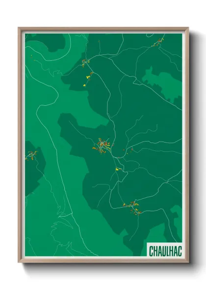 Une affiche de carte sur Chaulhac