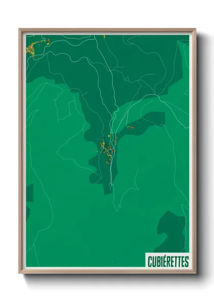 Une affiche de carte sur Cubiérettes