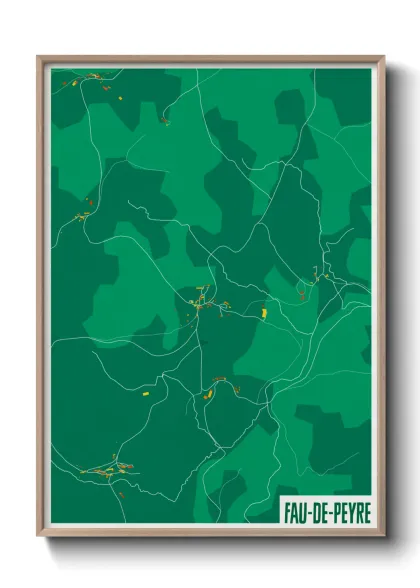 Une affiche de carte sur Fau-de-Peyre