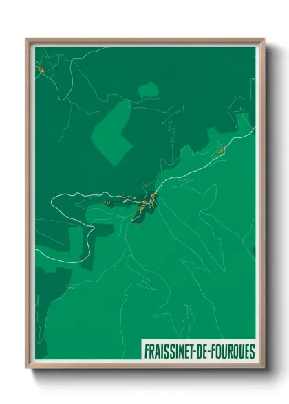Une affiche de carte sur Fraissinet-de-Fourques