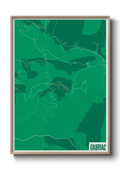 Une affiche de carte sur Gabriac