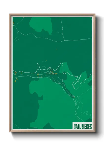 Une affiche de carte sur Gatuzières