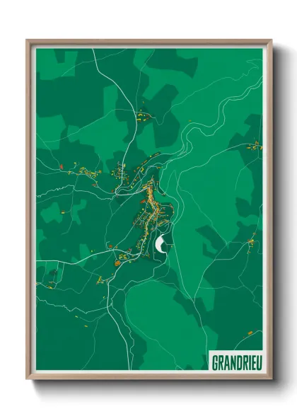 Une affiche de carte sur Grandrieu