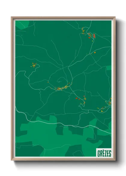 Une affiche de carte sur Grèzes