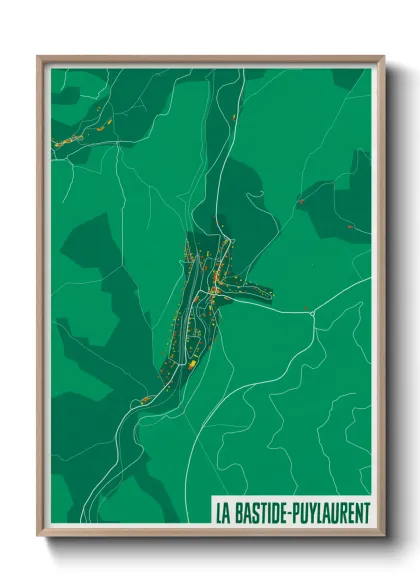 Une affiche de carte sur La Bastide-Puylaurent