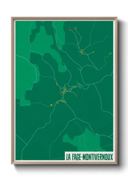 Une affiche de carte sur La Fage-Montivernoux