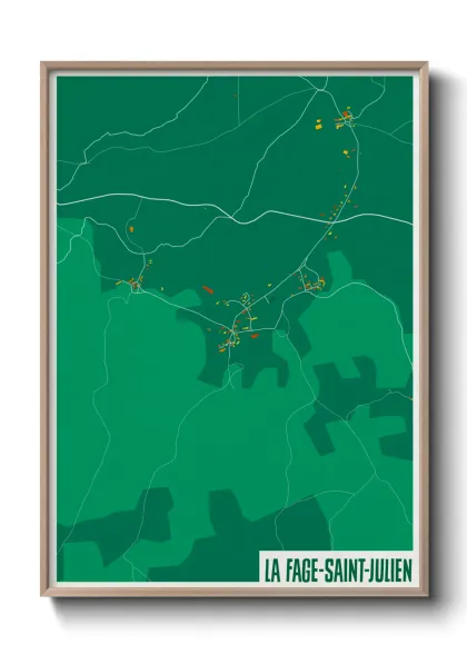 Une affiche de carte sur La Fage-Saint-Julien