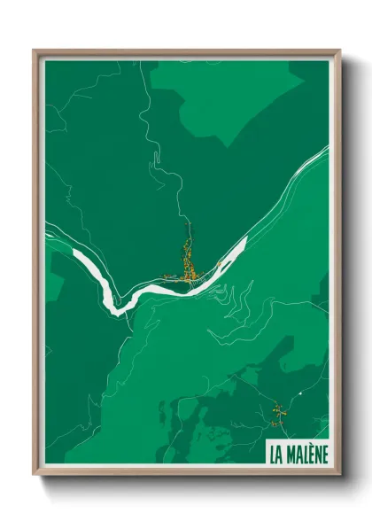 Une affiche de carte sur La Malène