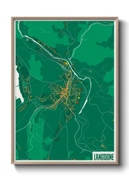 Une affiche de carte sur Langogne