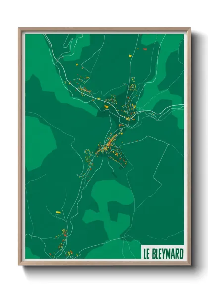 Une affiche de carte sur Le Bleymard