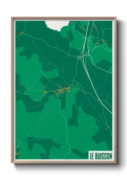 Une affiche de carte sur Le Buisson