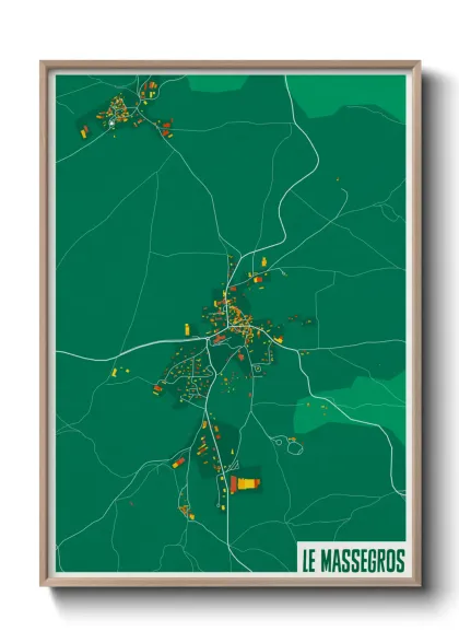 Une affiche de carte sur Le Massegros