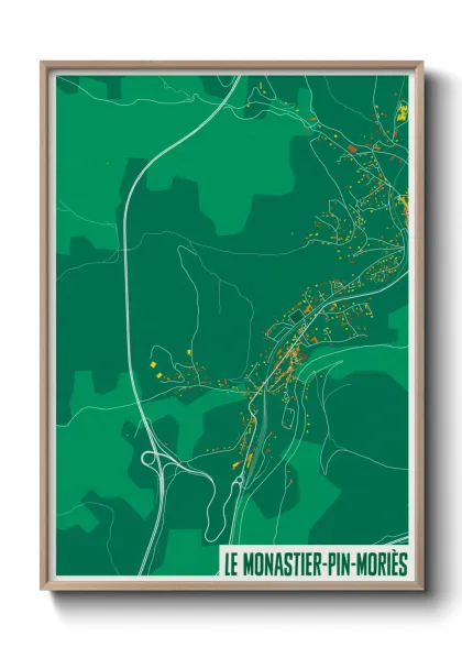 Une affiche de carte sur Le Monastier-Pin-Moriès