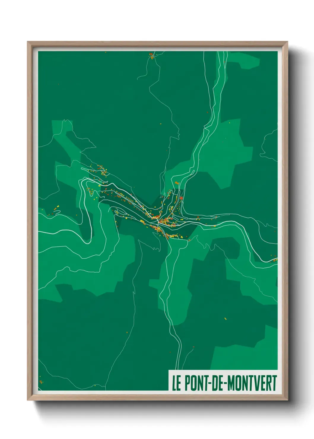 Un poster carte Le Pont-de-Montvert