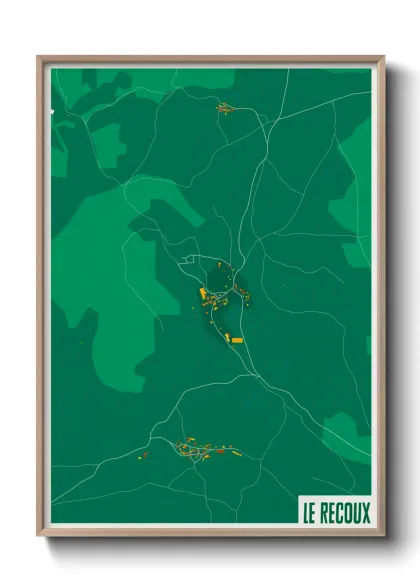 Une affiche de carte sur Le Recoux