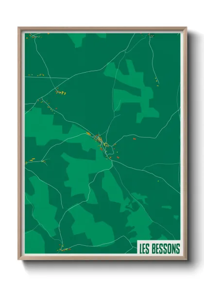 Une affiche de carte sur Les Bessons