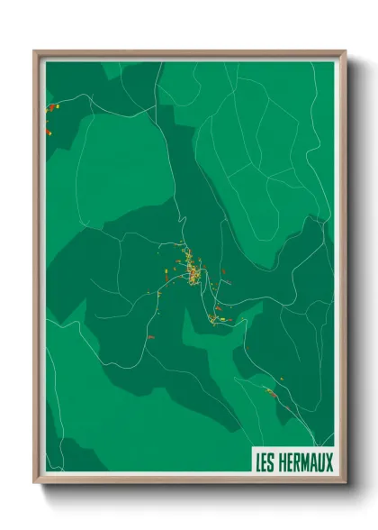 Une affiche de carte sur Les Hermaux