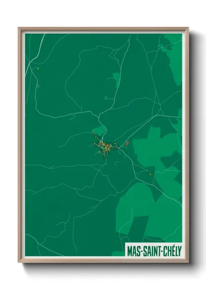 Une affiche de carte sur Mas-Saint-Chély
