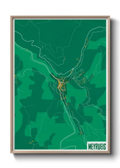 Une affiche de carte sur Meyrueis