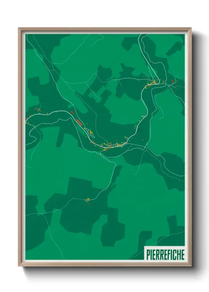 Une affiche de carte sur Pierrefiche