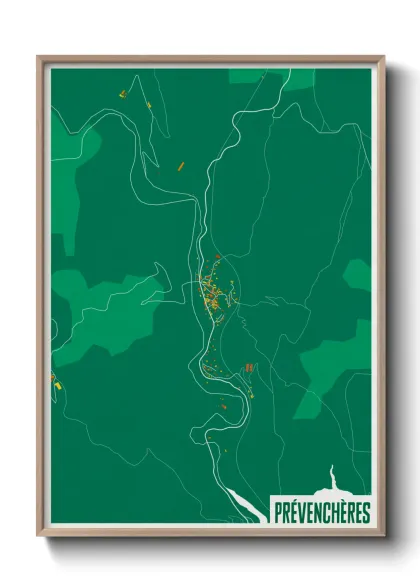 Une affiche de carte sur Prévenchères